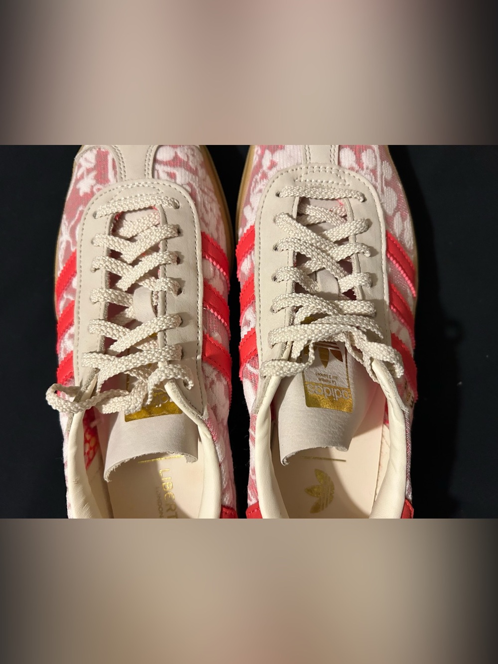 Adidas Gazelle Liberty London Better Scarlet Gum Shoes - Picture 9 of 10